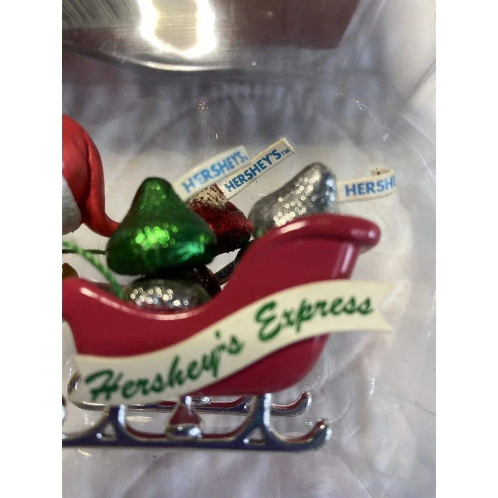 1995 Christmas Ornament “Hershey's Kiss Express” Sleigh Dog Vtg As Is